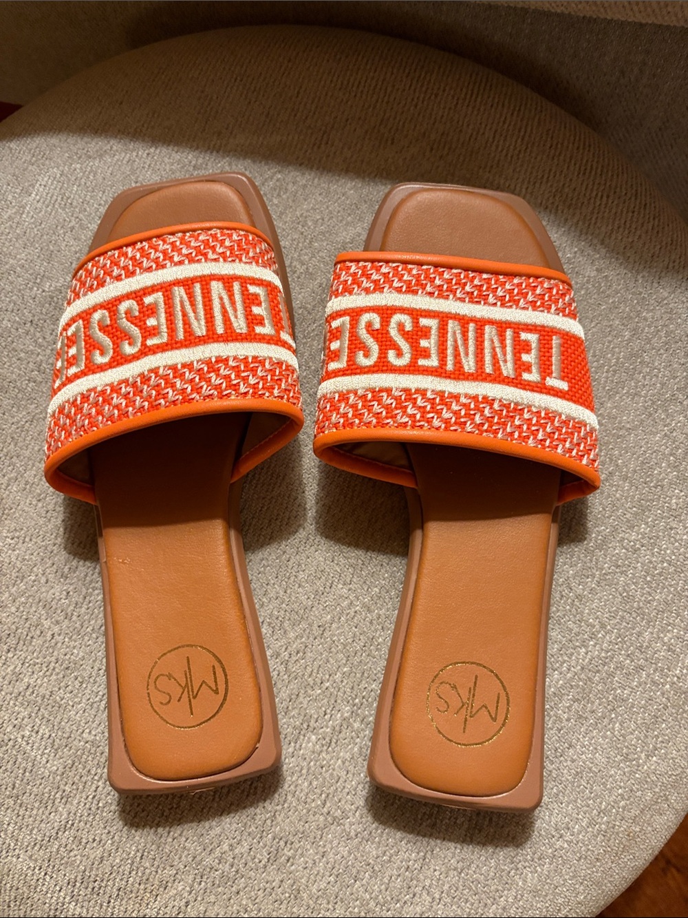 Tennessee Orange Slide Sandals, UT football, UT athletics Sz 6